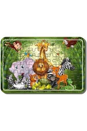 Uzay- Dinazor- Oyun- Hayvanlar 54 Parça Ahşap Puzzle Yapboz 5'li Set - 7