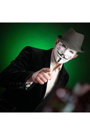 V For Vandetta- Wanted Vendetta Maske Yılbaşı Halloween Cadılar Günü Anonymous Maskesi - 4