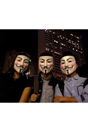 V For Vandetta- Wanted Vendetta Maske Yılbaşı Halloween Cadılar Günü Anonymous Maskesi - 7