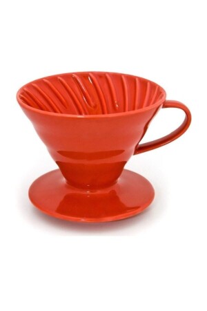 V60 02 Seramik Kahve Demleme Ekipmanı (kırmızı) Ceramic Coffee Dripper V60 02 (red) FSK-2 - 1