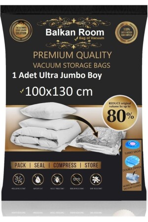 Vakum Hurcu 100 X 130 Vakumlu Hurç Ultra Jumbo Boy Vakumlu Poşet - 2