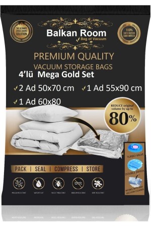 Vakum Hurcu 4’lü Mega Gold Set Vakumlu Hurç Vakumlu Poşet - 2