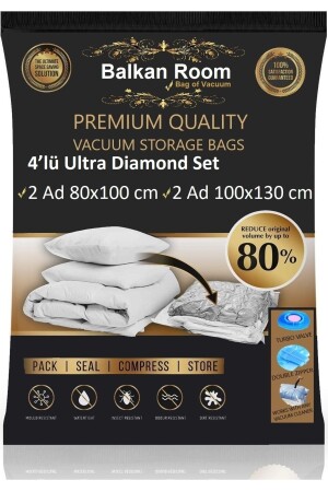 Vakum Hurcu 4’lü Ultra Diamond Set Vakumlu Hurç Vakumlu Poşet BalkanRoom1034d - 2