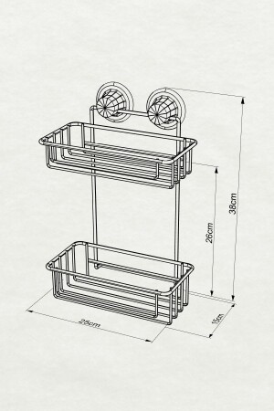 VAKUMLU İKİ KATLI BANYO DUŞ RAFI KROM DM256 DM256.00 - 5