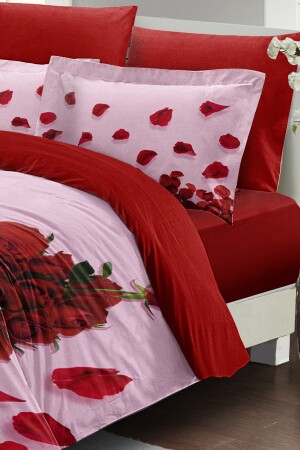 Valentinstag-Doppelbettbezug-Set aus 100 % Baumwollsatin „For the Love of Roses“ MONOHOME24505 - 8