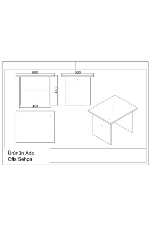 Vario Abf Büroschreibtisch-Set 3 Farben VO10-W - 5