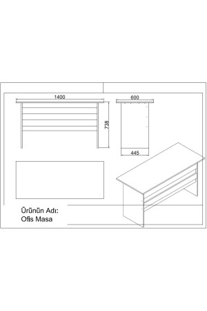 Vario Abf Ofis Büro Masa Takımı 3 Renk VO10-W - 4