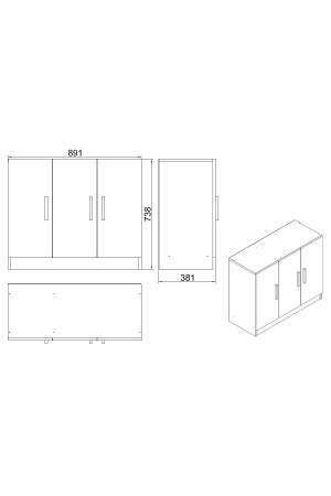 Vario E Büroschrank mit Türen Barock-Anthrazit VO5-BA - 7