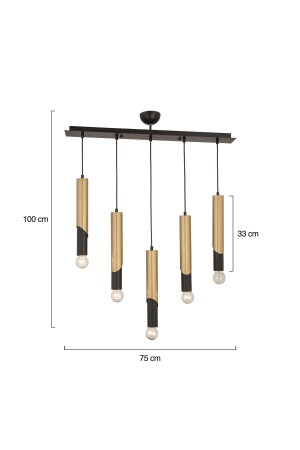 Vegamu Sıralı Eskitme Avize 5li 3620-5S-FR - 6