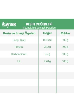 Vegrano Spinatpulver 500 Gr İspnk3 - 4