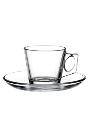 Vela Glas-Teeservice, 12-teilig, Teetassen für 6 Personen. Teetasse. Glas mit Griff. - 4