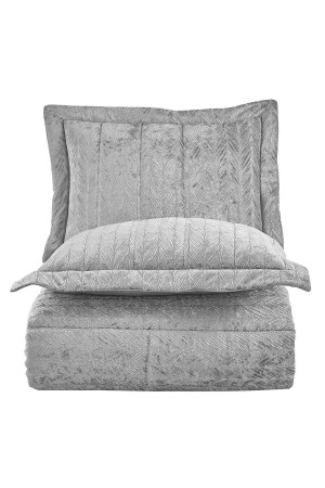 Velvet Kadife Comfort Set Modern Uyku Seti Tek Kişilik Gümüş 2 Parça - 4