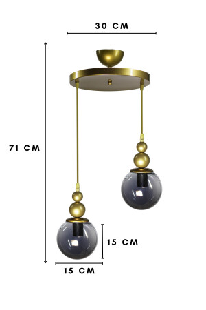 Venüs 2'li Sarkıt Avize Özel Model - Modern Avize - Oturma Odası - Salon - Yatak Odası VN2 - 7