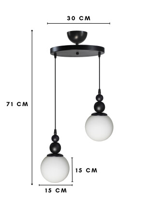 Venüs 2'li Sarkıt Avize Özel Model - Modern Avize - Oturma Odası - Salon - Yatak Odası VN2 - 5