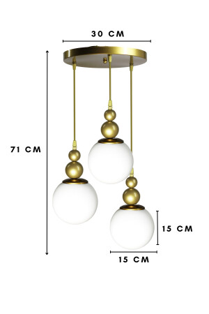 Venus 3-teilige Pendelleuchte, antikes Modell – weißes Glas – Wohnzimmer – Flur – Schlafzimmer – moderner Kronleuchter A10 - 5