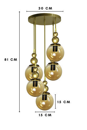 Venus 5-teilige Hängelampe, antikes Modell – echtes Honigglas – Wohnzimmer – Flur – Schlafzimmer, moderner Kronleuchter A99 - 5