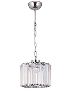 Venus Crystal Stone Silver Chrome Single 20 cm Pendelleuchte Kronleuchter - Çakır Avize 3600-20SR - 1