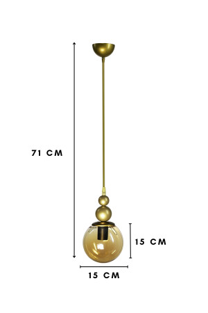 Venüs Tekli Sarkıt Eskitme Model- Hakiki Bal Cam- Oturma Odası- Salon- Yatak Odası Modern Avize VN1 - 5