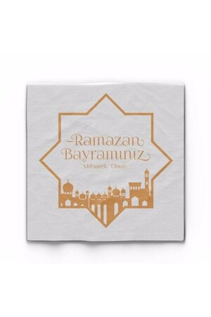 Vergoldete Serviette Weiß Ramadan Bayram Gold 16-teilig - 2