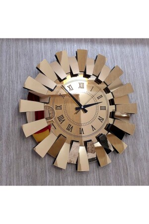 Verspiegelte 3D-Klaviermodell-Wanduhr mit römischen Ziffern in Gold - 9