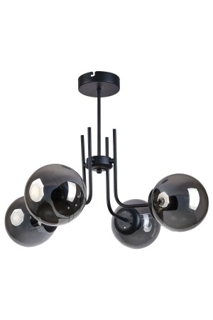 Vien Modern Design Wohnzimmer Esszimmer Küche Schwarz Farbe Rauchglas Pendelleuchte 4-teiliger Kronleuchter V3246 - 1