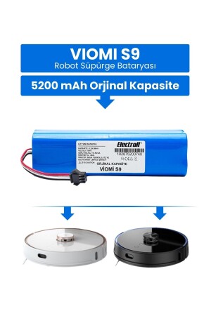 Viomi S9 Batarya (ORJİNAL KAPASİTE) 5.200mah Pil Akıllı Robot Süpürge Batarya Değişimi 4611 - 2