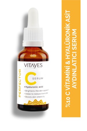 Vitamin C 10 % Hyaluronsäure Hauttonausgleicher Anti-Makel Aufhellendes feuchtigkeitsspendendes Hautserum 674 - 1