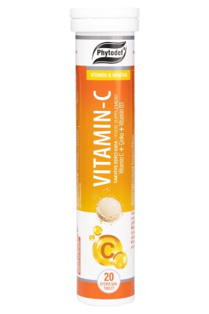 Vitamin C - Çinko - Vitamin D3 Efervesan Tablet - 20 Adet (Portakal Aromalı) - 2