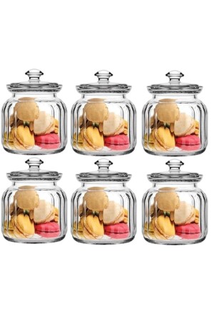 Viva Glass Jar – Vorratsbehälter aus Glas 6 Stück 900 cc Fma05051 019oa Adasya Home Viva 06 - 3