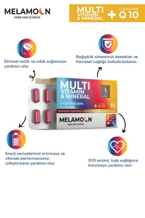 Volle Unterstützung für Multivitamin, Multimineral und Coenzym (KOENZİM) Q10-Kapsel, 60 Kapseln - 5