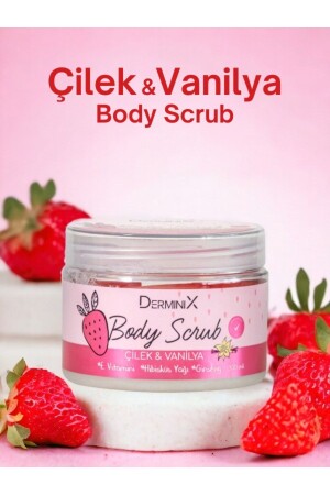 Vücut Peelingi Body Scrub Çilek Vanilya 300 ml - 2