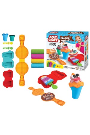 Waffel- und Eisteig-Set (200 Gr. ) – Spielknete-Set – Teig-Sets – Teigformen - 1