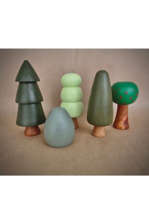 Waldorf 5-teiliges Naturholzbaum-Spielset für Baby- und Kinderzimmerdekoration, Foto DRAAOS5li181122 - 1