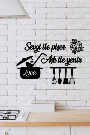 Wanddekoration „My Black Kitchen Cooks with Love“. - 2