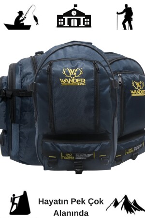 Wander 50 Liter Blue Multi-Eye Wander-Reise-Schule-Bergsteiger-Trekking-Camper-Rucksack wander50 - 5