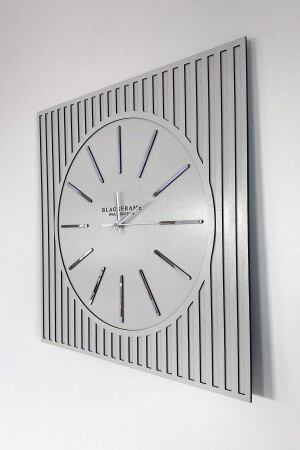 - Wanduhr im Sonderdesign der Lines Effects-Serie – Hellgrau und Silber – 50 x 50 cm 012021LEM - 2