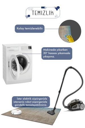 Waschbare Badematte mit Digitaldruck, rutschfester Unterseite und Schriftzug Dc-8025 Dunkelgrau 8025-Schwarz - 5