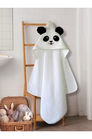 Weiches Baby-Badetuch aus 100 % Baumwolle, 75 x 75 cm/Panda PH10119BHK - 4