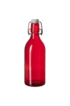 Weihnachts-Wasserflasche, Glas-Rot, 0. 5 Lt Neujahrswasserflasche Glas-Rot 0. 5 Liter - 1