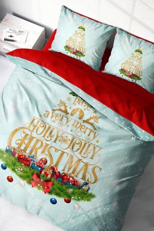 Weihnachtsdekoration Holly & Jolly Christmas 3D-Doppelbettbezug-Set aus 100 % Baumwollsatin monohome1399YB - 7