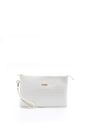 Weiße Portfolio- und Clutch-Tasche für Damen - 4