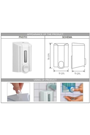 Weißer 500-ml-Reservoir für Flüssigseife und Desinfektionsmittel, Seifenspender für Badezimmer und Küchengeräte KGVL-S2 - 6