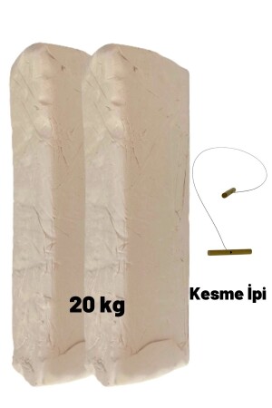 Weißer Keramikteig – natürlicher Tonschlamm – Spielknete – 20 kg – Schlammschneide-Drahtseil - 2