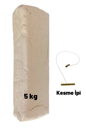 Weißer Keramikteig, natürlicher Tonschlamm, Spielknete, 5 kg, Schlammschneidedrahtseil 5 kg, weiße Keramik - 1