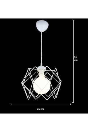 Weißer mehreckiger Einzelkronleuchter (ohne Glas) - 4