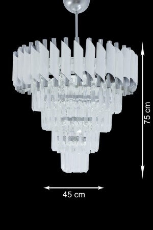 Weißer Silber 45 Luxus-Kristallstein-Kronleuchter BS45 - 6