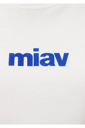 Weißes T-Shirt mit Miav-Aufdruck, reguläre Passform / normaler Schnitt 1610622-620 - 6