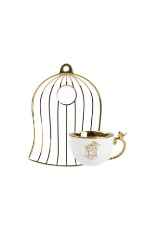 Weißgold Vogelkäfig Einzelne türkische Kaffeetasse 02ACR HXF-012090 - 1