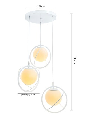 Welt 3 Tablett. Weißer Glop-Kronleuchter aus weißem Glas. Wohnzimmer, Küche, Teenager, Zimmer, Schlafzimmer, Ladenwelt 3some - 3