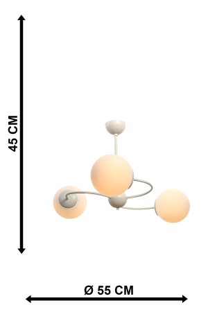 Wendekreis 3. Kronleuchter aus weißem Glas BEG1013BEG03 - 6